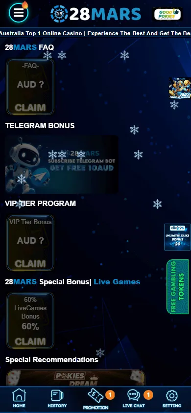 28mars Casino promotions experience on a mobile phone with bonus and tournament offers